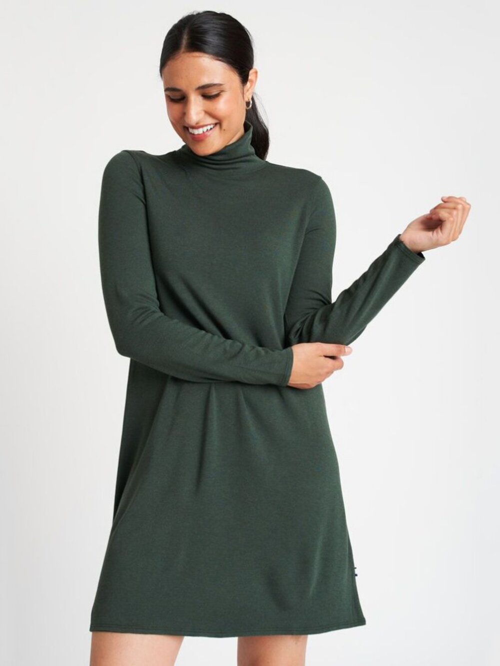 Kit + Ace Upgrade Brushed Dress in Heather Green - sz Large